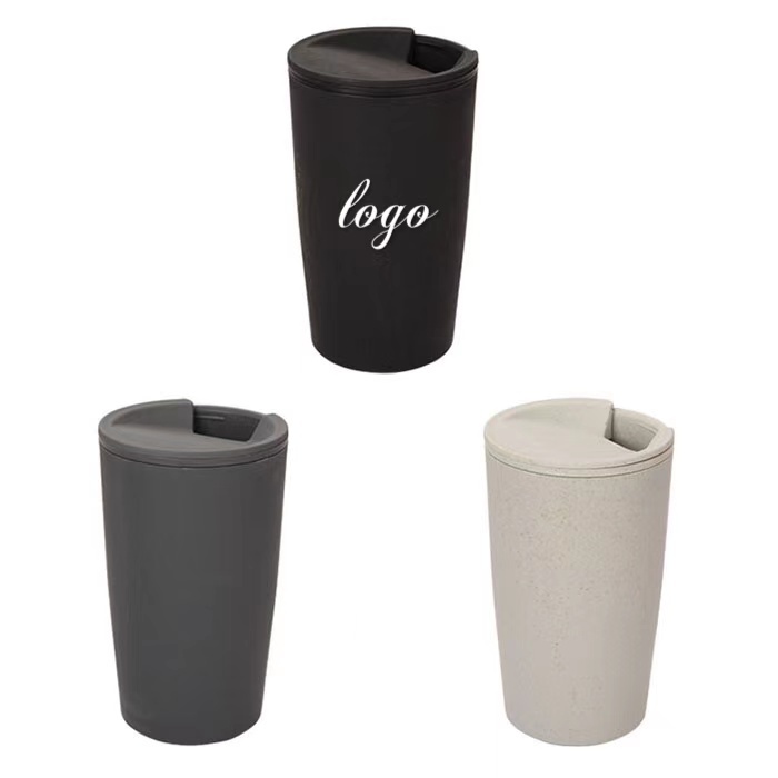 Portable Wheat Straw Coffee Cup With Lid