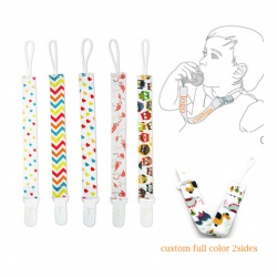 Pacifier Teether Clips For Boys & Girls Anti-lost Lanyard Full Color 2 Sides